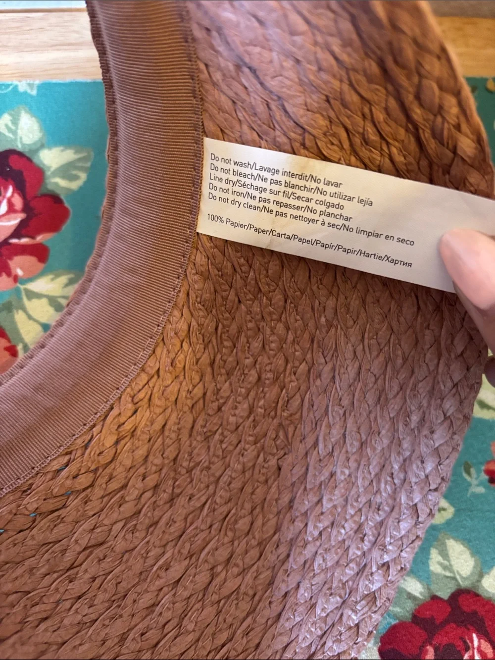 Woman’s Woven Straw Visor, Pink Sun Hat